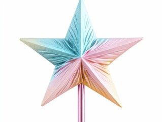 Wall Mural - Pastel Star Tree Topper   A Captivating Christmas in a Minimalist Colorful Design  Vibrant Festive Holiday Symbol Perfect for Seasonal and Decor