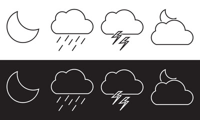 Weather icon. isolated on white and black background. Vector illustration EPS 10