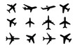 © nmrahim - Airplane icon set vector on white background