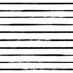Aufkleber - Vector stripes pattern. Seamless black and white brush stroke background. Striped print with distress texture. Painted ornament for kids. Childish design