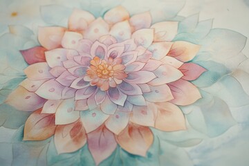 Wall Mural - A delicate watercolor painting of a beautiful flower, showcasing soft pastel colors and intricate petal details.