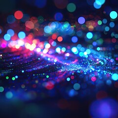 Wall Mural - A vibrant abstract background filled with colorful bokeh lights, creating a mesmerizing visual experience.