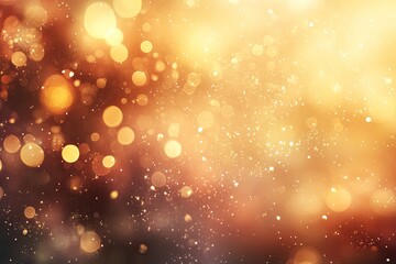 Wall Mural - Beautiful bokeh background with warm golden tones creating a dreamy and festive atmosphere. Perfect for celebrations and special occasions.