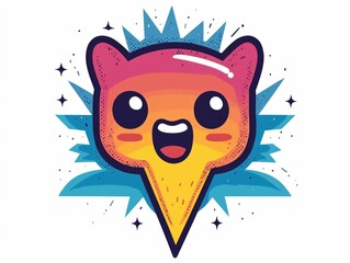 Poster - Vibrant and Energetic Retro Cartoon Style of a Playful Lightning Bolt Character with a Cute Facial Expression and Bold Colorful Design