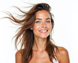 © Radorog. - portrait of a beautiful woman with loose long hair on a white background