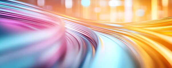 Poster - Vibrant Abstract Motion Blur - Futuristic Shapes with Dynamic Colors and Soft Light Transitions for Modern Art and Design