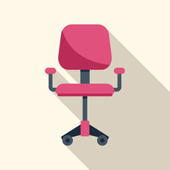Poster - this icon features a pink office chair casting a long shadow, perfect for representing office enviro