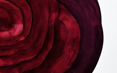 Poster - Abstract red and purple circular wood grain patterns on light background showcasing depth and texture