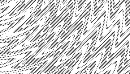 Poster - Dynamic lines pattern with black isolated on white background. Vector Format Illustration 
