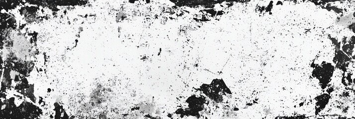 Poster - A weathered and worn surface showcases a black and white texture marked by scratches, smudges, and faded areas, adding depth and interest for creative use