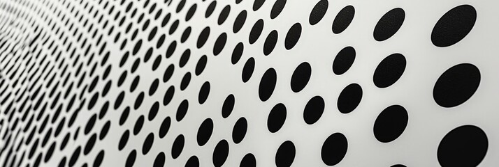 Aufkleber - A flowing arrangement of black dots against a white background creates an abstract pattern that emphasizes contemporary graphic design principles