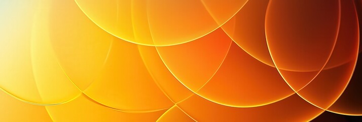 Aufkleber - A vibrant arrangement of translucent circles in shades of orange and yellow overlaps, creating a warm and inviting abstract background perfect for design projects