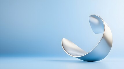 Poster - Dynamic Flowing Metallic Sculpture - Captivating Abstract Art Showcasing Kinetic Energy and Modern Design in Fluid Curves