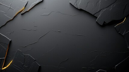 Poster - Rough, grunge-style black texture background with uneven surfaces, perfect for edgy, modern designs.