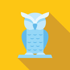 Poster - minimalist vector illustration of an owl statue representing wisdom, knowledge, and intelligence