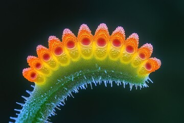 Close-up of a Flower Bud with Orange and Yellow Petals