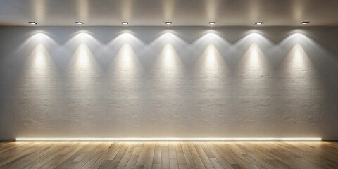 Asymmetrical light background wall with abstract design