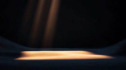 Aufkleber - Abstract light beams illuminating a soft surface, dark background.