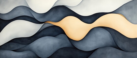 Poster - Abstract wave pattern featuring soft textures and a blend of colors.