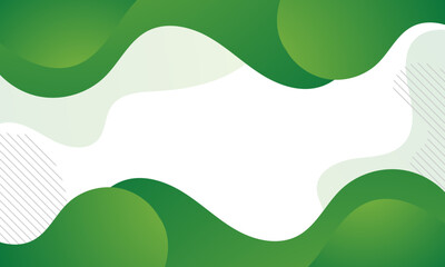 Wall Mural - Abstract green background with wavy shapes and white space.