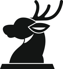 Poster - minimalist vector illustration of a deer head, ideal for hunting or wildlife related designs