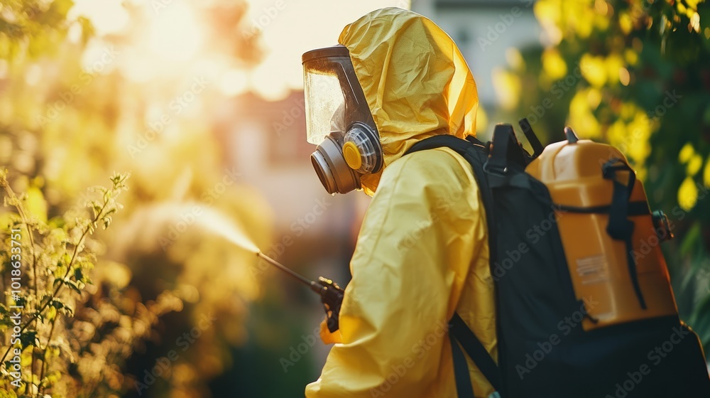 Fox Insecticide Professional pest control technicians spray insecticides to get rid of ...
