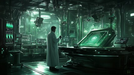 Poster - Scientist monitors advanced dark matter detector in a high-tech underground laboratory