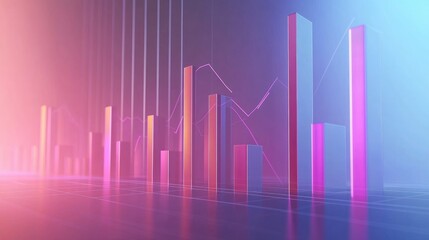 Poster - Colorful Data Visualization with Bar Graphs and Lines