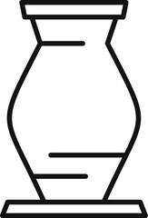 Poster - simple line icon of a tall ceramic vase standing on a pedestal, perfect for crafts, pottery or home 