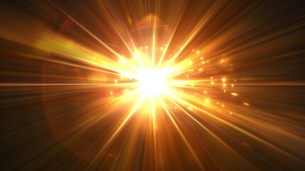 Poster - A bright yellow light is shining through a dark background