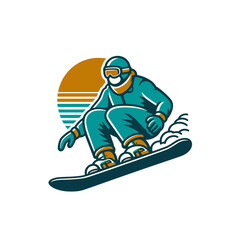 Wall Mural - Snowboarding rider. winter active sports modern design isolated vector illustration 