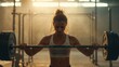 © nenetus - Strong Woman Lifting Heavy Barbell in CrossFit Gym