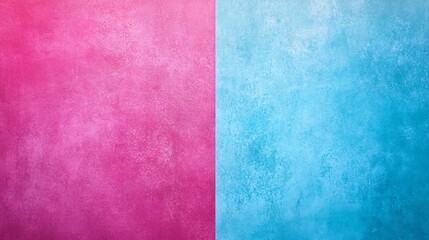 Poster - A vibrant split background showcasing a textured blend of pink on one side and light blue on the other, perfect for creative projects and designs.