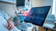 © AlgoCreative - Patient monitoring with advanced medical technology in a hospital setting.