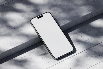 Wall Mural - Phone with a blank screen on a concrete background