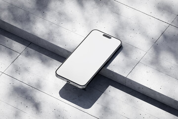 Wall Mural - Phone with a blank screen on a concrete background