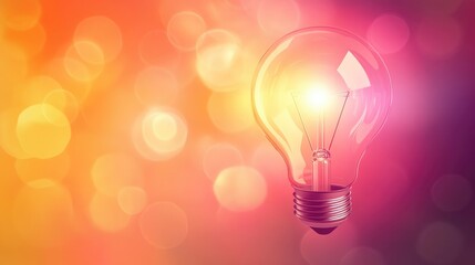 Poster - Colorful Light Bulb with Bokeh Background Effects