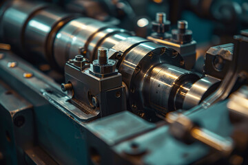 Poster - A machine with many nuts and bolts on it