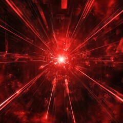 Poster - bunch of red lazers coming together in the center