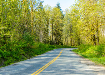 Curved asphalt road in high mountains