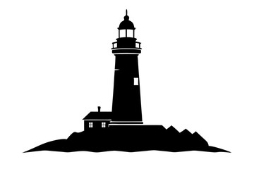 lighthouse | vector silhouette illustration on white background