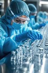 Poster - Person in blue uniform repairing machinery
