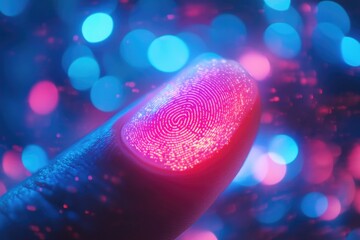 Poster - A close-up of a finger with a visible fingerprint