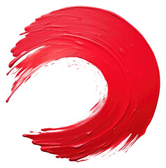 Wall Mural - PNG Flat light red paint brushstroke in round shape white background splattered splashing.