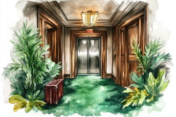 Poster - Elevator in a modern building, ideal for office or commercial use