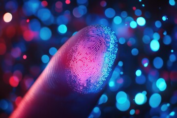 Poster - A close-up shot of a single finger with a fingerprint
