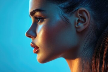 Canvas Print - Close-up of a woman with long hair