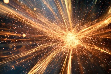 Poster - A vibrant star burst in a bright blue sky