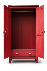 Poster - A simple red cabinet with a drawer underneath