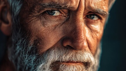 Poster - A portrait of a man with a beard, ideal for editorial or commercial use